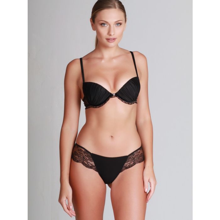 Spitze Brasiliana Slip schwarz von Prelude Milano