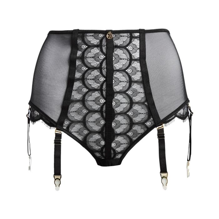 Spitze Taillenslip mit Strapsen DIANA schwarz von Diamor