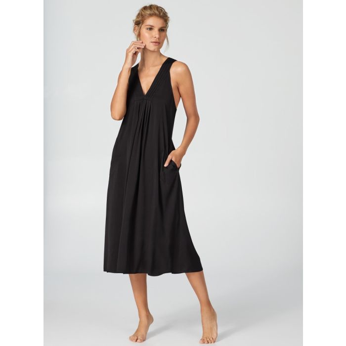 Strandkleid lang APRIL BLOOMS schwarz von Donna Karan Sleepwear