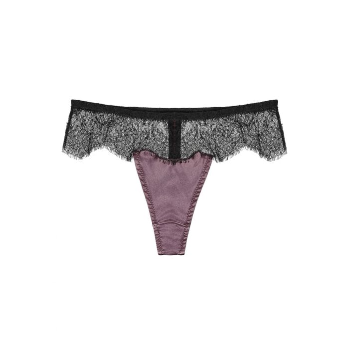 Seide String ANIA SOIE TOURBE violett-schwarz von Cadolle