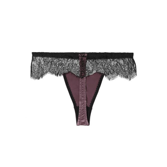 Seide String ANIA SOIE TOURBE violett-schwarz von Cadolle