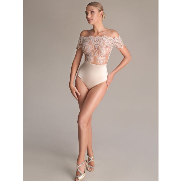 Kurzarm Stringbody gold-creme von Prelude Milano