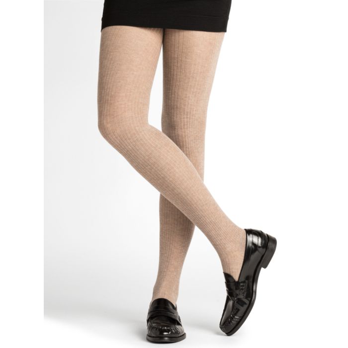 Ripp-Strumpfhose CASHMERE SILK mit Baumwolle von Bleuforêt