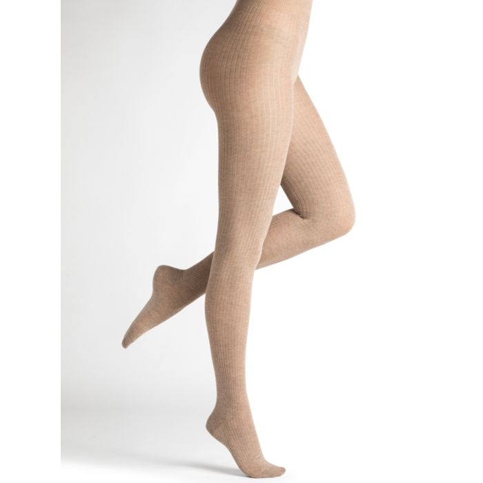 Ripp-Strumpfhose CASHMERE SILK mit Baumwolle von Bleuforêt