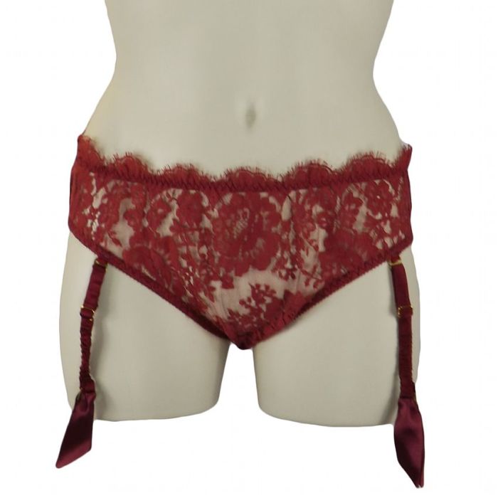 Spitze Straps-Slip TEASE SUSPENDER BRIEF von Shell Belle Couture