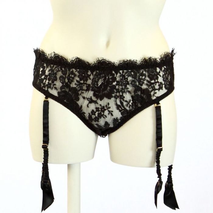 Spitze Straps-Slip TEASE SUSPENDER BRIEF von Shell Belle Couture
