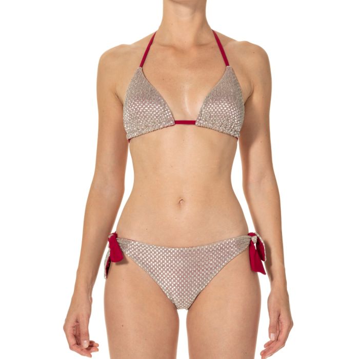 Triangel-Bikini ISLAND gold-purpur von Ritratti Mare