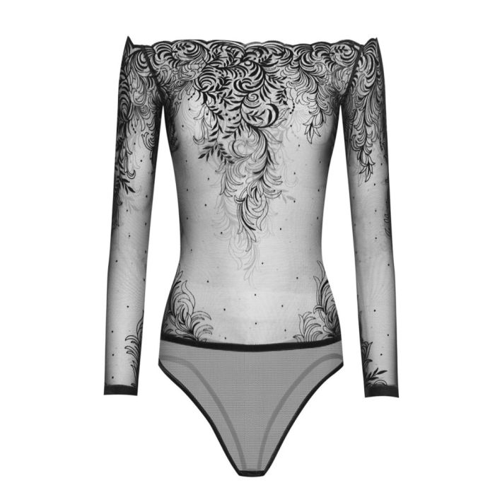 Langarm-Body ARABESQUE Tüll schwarz von Cadolle