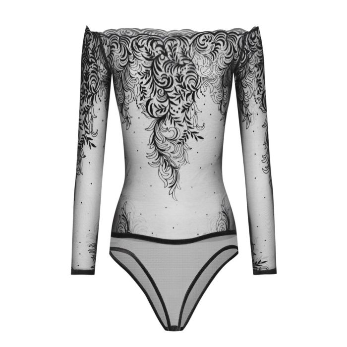 Langarm-Body ARABESQUE Tüll schwarz von Cadolle
