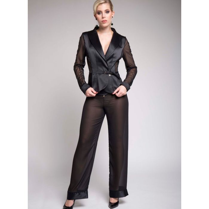 Chiffon Blazer VIOLA schwarz von Diamor
