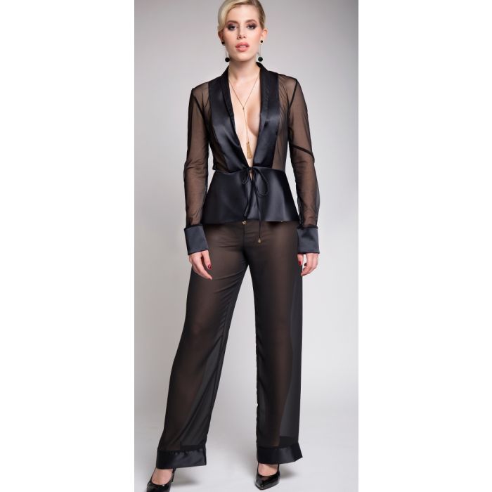 Chiffon Blazer VIOLA schwarz von Diamor