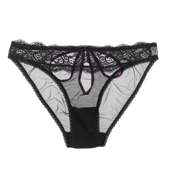 Slip Petal Knicker DREAM ON bordeaux-schwarz Mimi Holliday