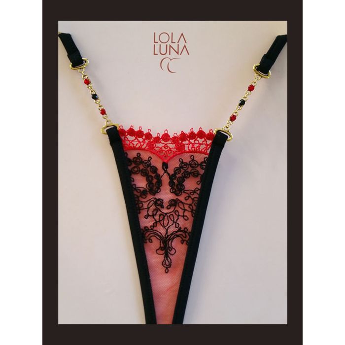 Lola Luna Microstring VICTORIA MICRO schwarz-erdbeerrot