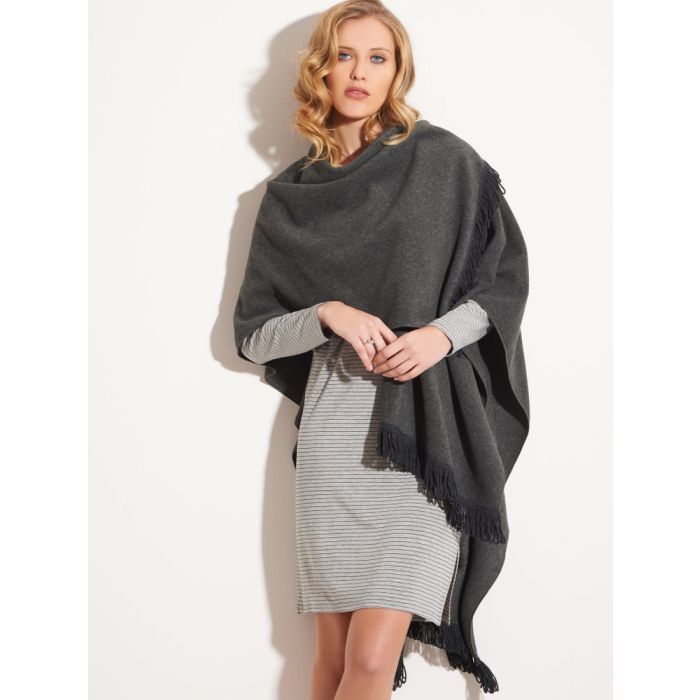 Cape / Stola KUSCHEL VISCOSE dunkelgrau von Chiara Fiorini