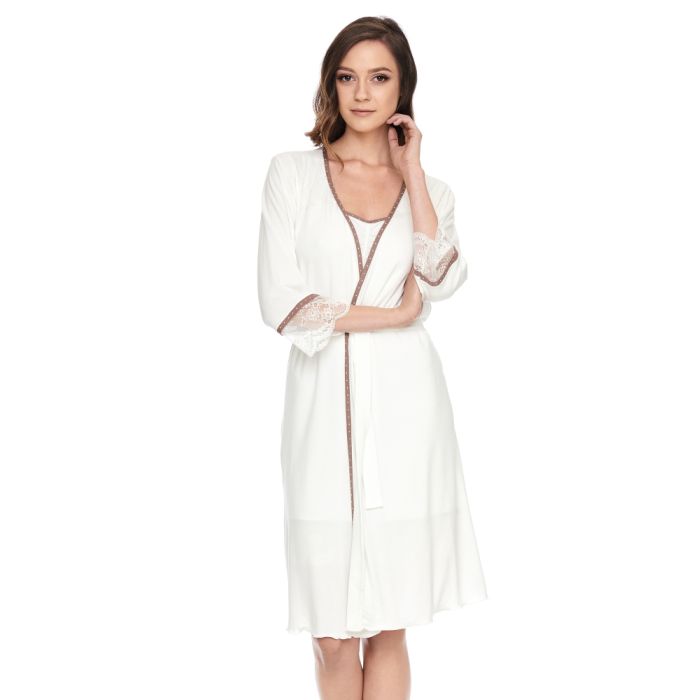 Viscose Morgenmantel HEDDA mit Spitze von Gattina