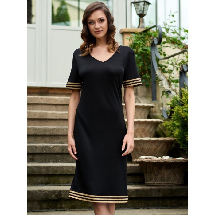 Wirkseide Dress TESSA schwarz-gold von Gattina
