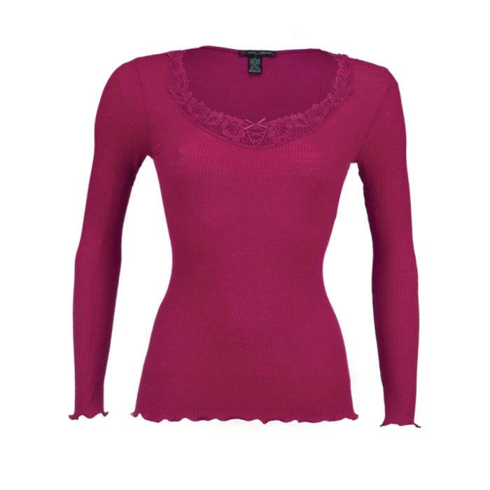 Merinowolle-Seide LANGARM SHIRT mit Spitze von Artimaglia