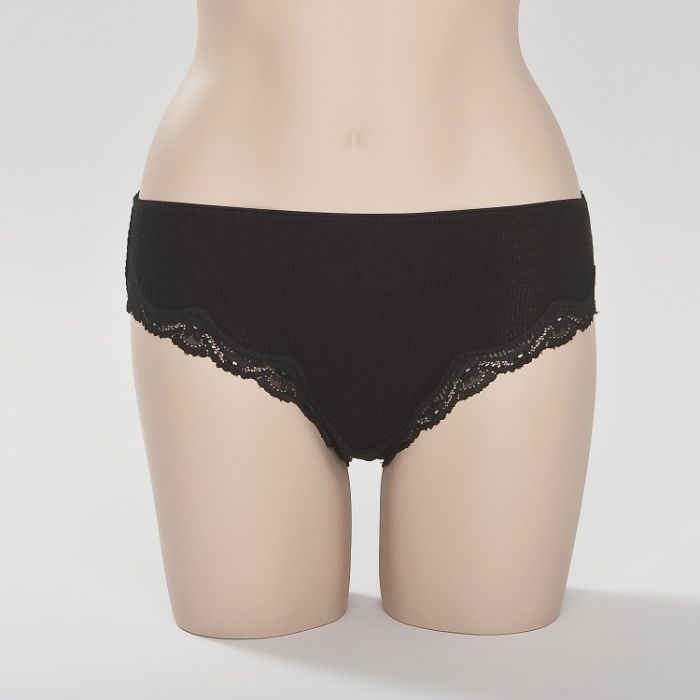 Wolle-Seide SLIP gerippt mit Spitze BORACAY von Gattina