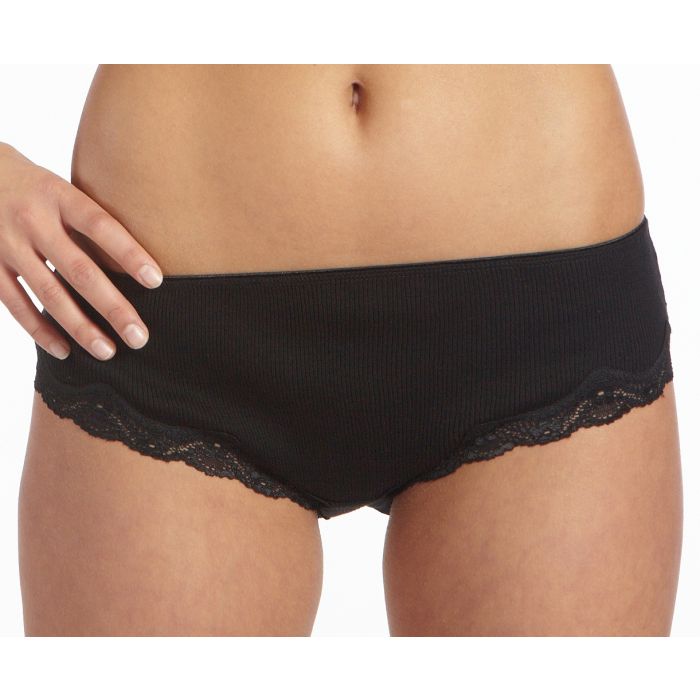 Wolle-Seide SLIP gerippt mit Spitze BORACAY von Gattina