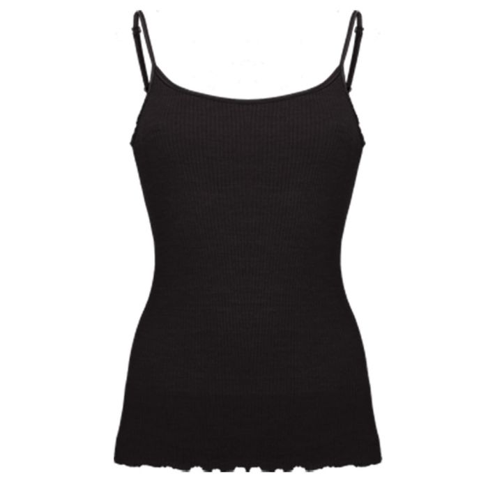 Merinowolle-Seide SPAGHETTI-TOP gerippt von Artimaglia
