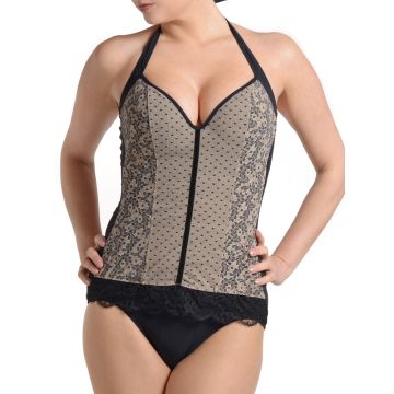 Neckholder Badeanzug CAYMAN schwarz-nude von je suis