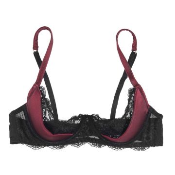 Seide Bügel-BH DREAM ON bordeaux-schwarz Mimi Holliday