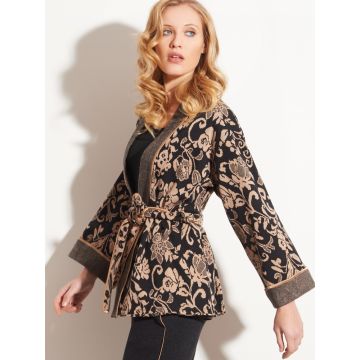 Jacke JACQUARD schwarz-zimt von Chiara Fiorini