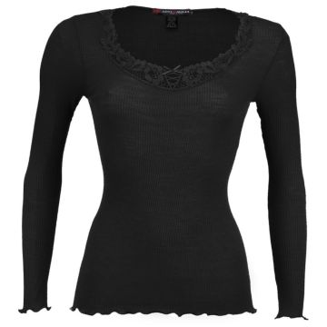 Merinowolle-Seide LANGARM SHIRT mit Spitze von Artimaglia