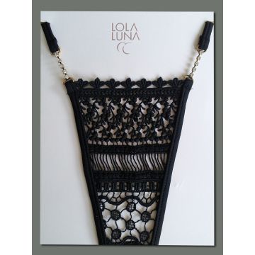 Lola Luna String AGHATA BLACK schwarz-gold