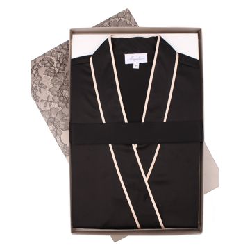 Seidenpyjama FIDJI schwarz-gold von Marjolaine