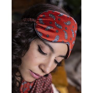 Seide Schlafmaske NOANE ziegelrot von Marjolaine