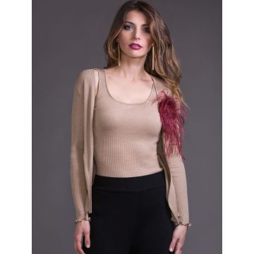 Merinowolle-Seide CARDIGAN gerippt von Artimaglia