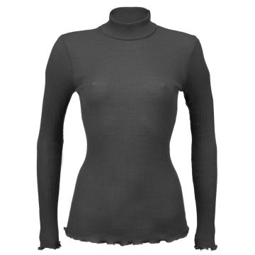 Merinowolle-Seide ROLLKRAGEN SHIRT gerippt von Artimaglia