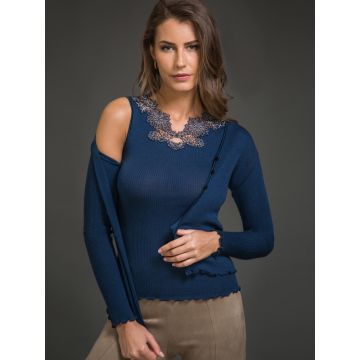 Merinowolle-Seide CARDIGAN gerippt von Artimaglia