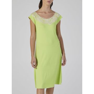 Modal Nachtkleid mit Spitze knielang KIWI grün von Verdiani