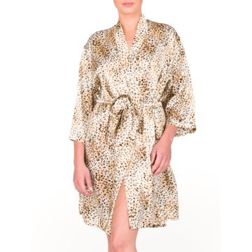 100% Seide Morgenmantel ST. ELM leopard oder rot von Gattina