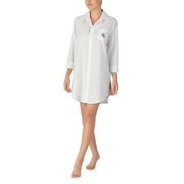 Sleepshirt SATIN STRIPES weiß von Ralph Lauren Sleepwear