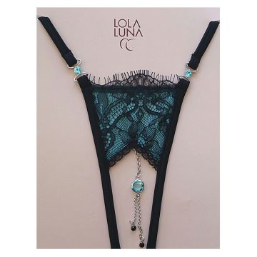 Lola Luna Ouvert String SCARLETT OPEN schwarz-türkis
