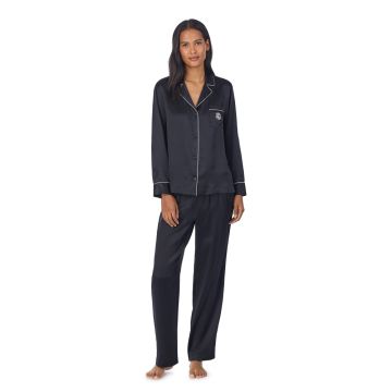 100% Seide Schlafanzug SILK PJ schwarz von Ralph Lauren Sleepwear