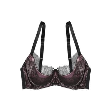 Seide Bügel-BH RAMA SOIE TOURBE violett-schwarz von Cadolle