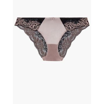 Seide Brasiliana Slip FEMME GLAMOUR altrosa-schwarz von Aubade