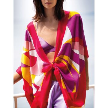 100% Seide Kimono MODERN PRINT von Luna di Seta