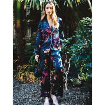 100% Seide Schlafanzug WINTER GARDEN von Luna di Seta