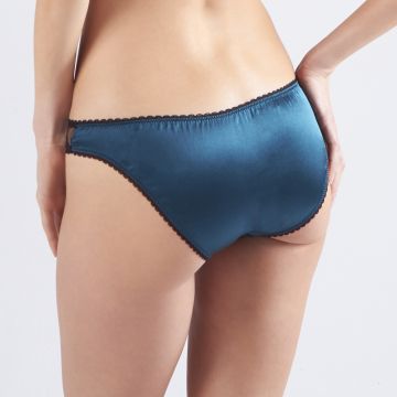 Seidenslip RUBINETTE petrol-schwarz Mimi Holliday