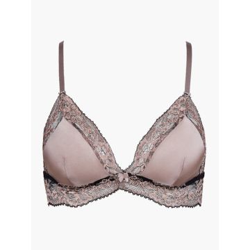 Seide Triangel BH FEMME GLAMOUR altrosa-schwarz von Aubade