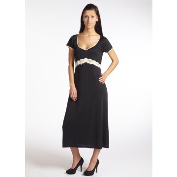 Seidennachtkleid mit Spitze TAHITI von Gattina