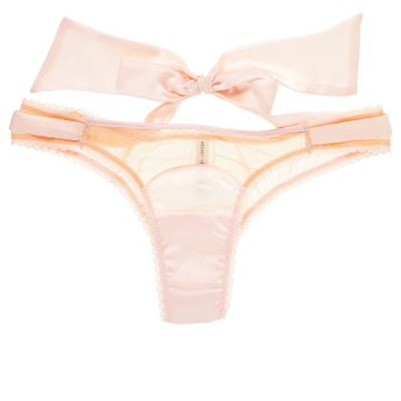 Seidenstring mit Schleife BUBBLES puder-rosé Mimi Holliday