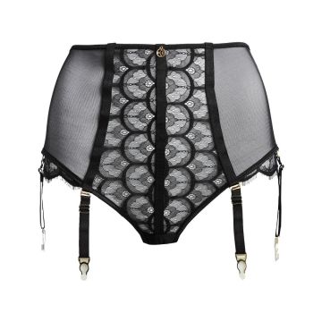 Spitze Taillenslip mit Strapsen DIANA schwarz von Diamor