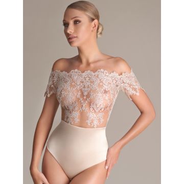 Kurzarm Stringbody gold-creme von Prelude Milano