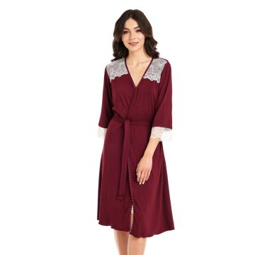 Viscose Morgenmantel HEDDA mit Spitze von Gattina